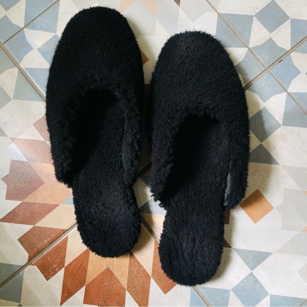 Sleeper Black Genuine Shearling Backless Slipper, EU 38 - Picture 6 of 9